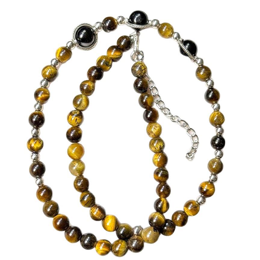Men's Tiger Eye Natural Stone Bracelet Set - Wealth-Attracting Hand-Woven Adjustable Jewelry for Couples