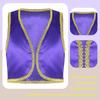 Jongens Arabische Prins Kostuum Open Voorzijde Gouden Mouwloos Vest Halloween Cosplay Fancy Dress Up
