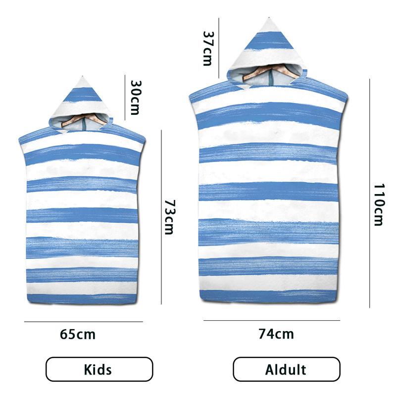 Umkleide-Badetuch für Kinder und Erwachsene, schnell trocknend, mit Kapuze, Poncho, Bademantel, Badetuch für den Strand