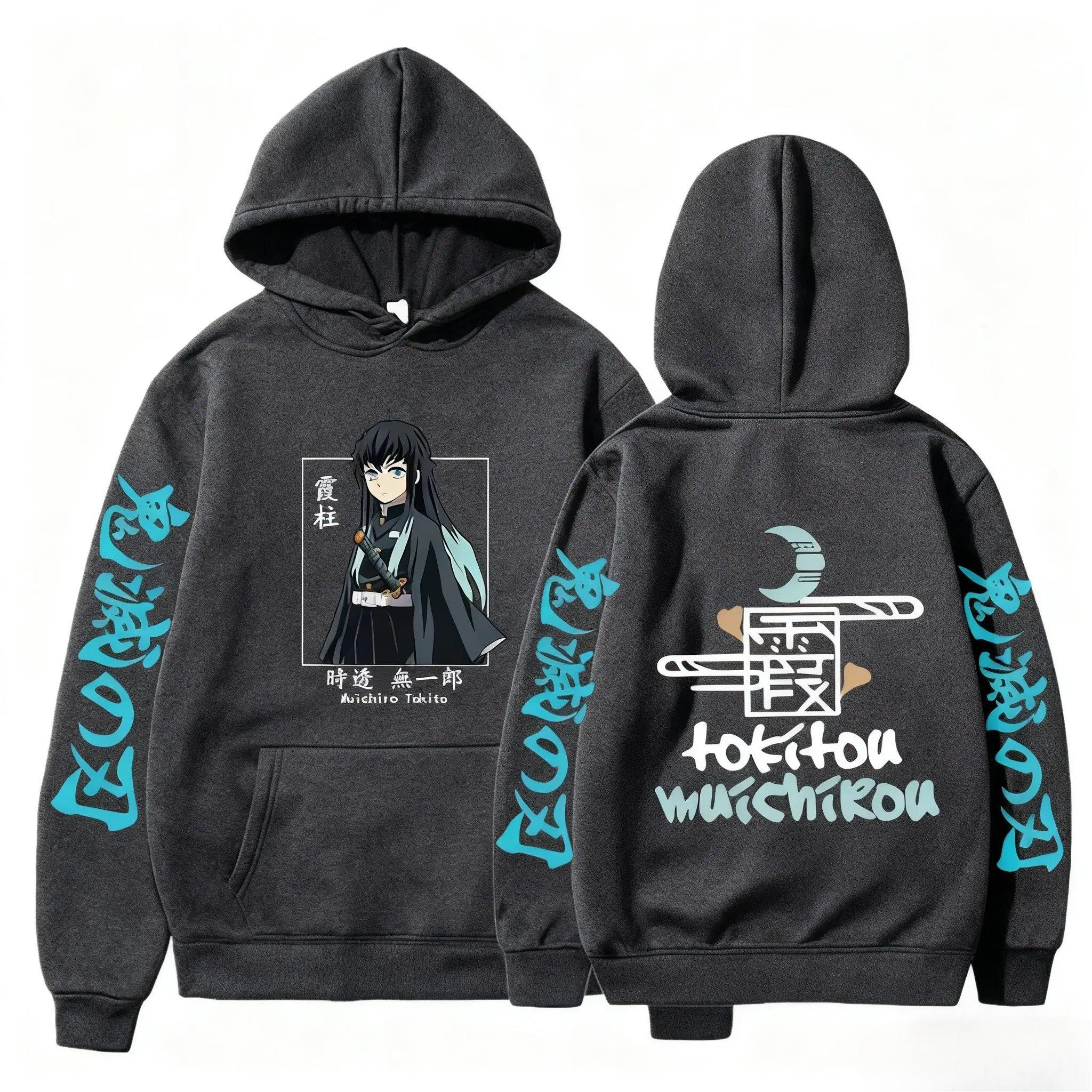 

Autumn Winter Anime Demon Slayer Men Hoodies Sweatshirt Harajuku Muichiro Tokito Printed Hooded Pullover Y2k Tops S