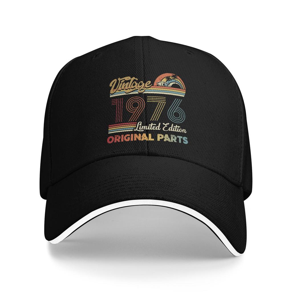 Born in 1976 vintage age 50 years old funny 50th birthday Caps For Unisex Fashion Baseball Cap  Trucker Hat Golf Headewear