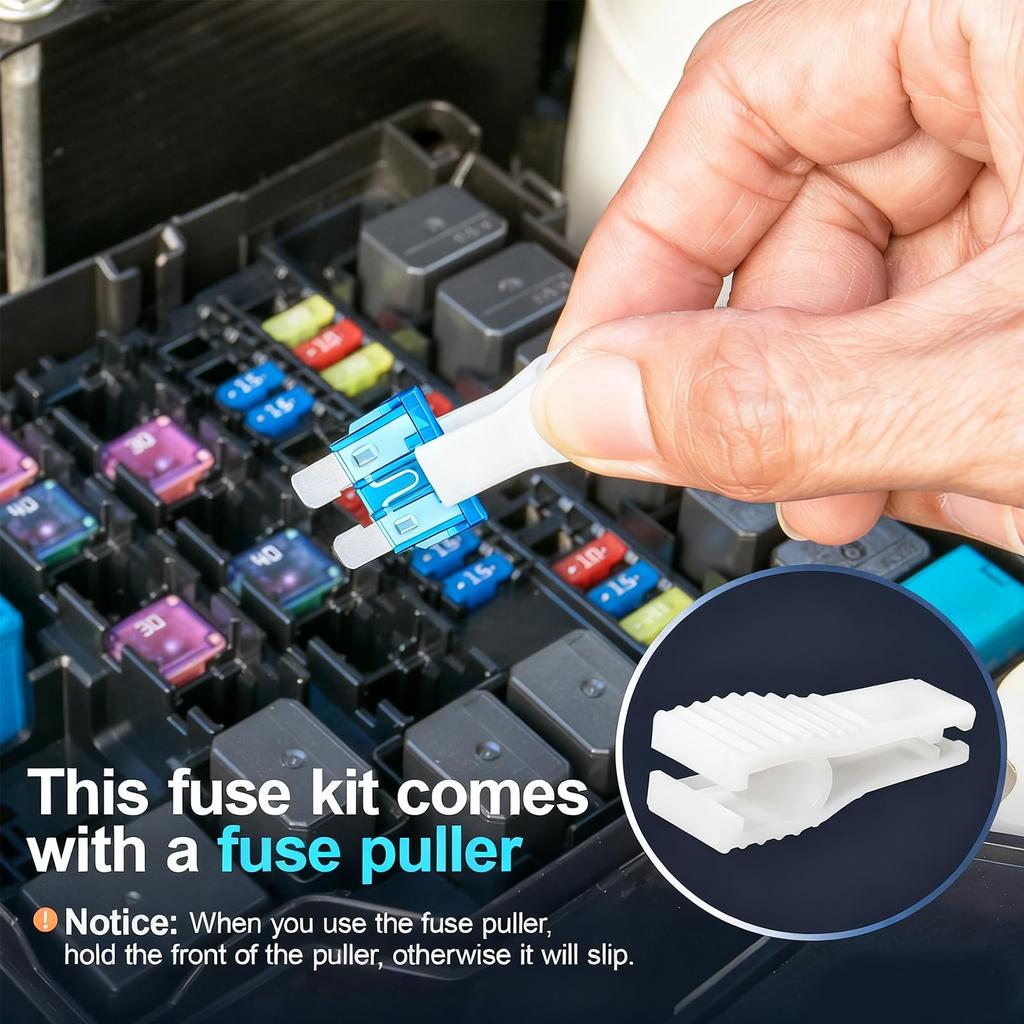 JOREST 180pcs Car Fuse Kit, 60pcs Mini Flat Fuse +