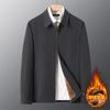Men's Winter Jacket Business Youth Jacket Men's Fleece Warm Solid Color Jacket Cardigan Dad's Top Men's