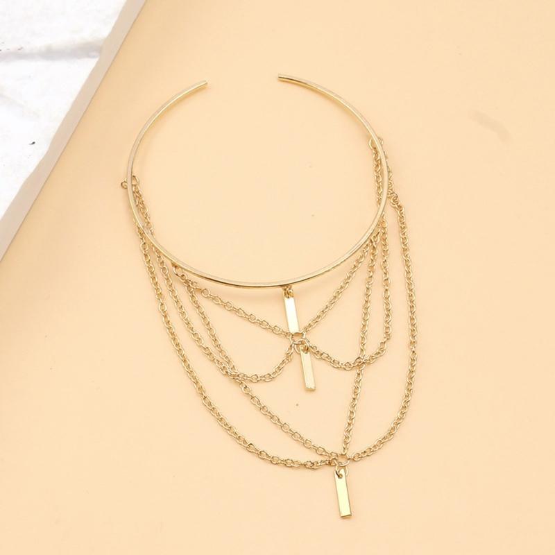 Women's Stacked Fringe Arm Chain Jewelry Customizable Fit Alloys Arm Bracelet for Casual and Formal Occasion
