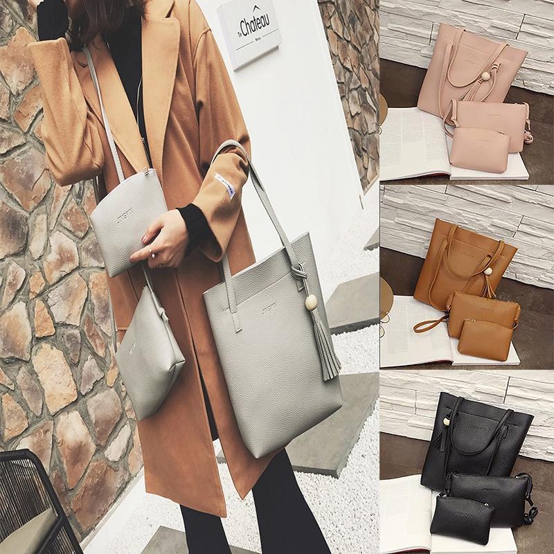 Elegant 3pcs Women Set Shoulder Bag Fashion Handbag Messenger Satchel Tote Purse Bag