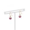 Estelle Rhinestone 10K Yellow Gold Earrings (Pink)