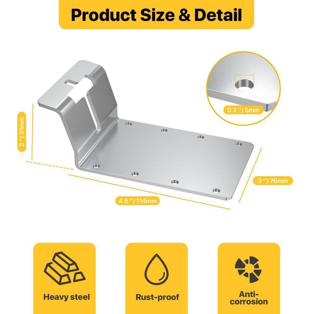 Iron 3 Inch T-Post Mounting Bracket Sturdy T-shaped Post Brackets  Mailbox Signs Installation