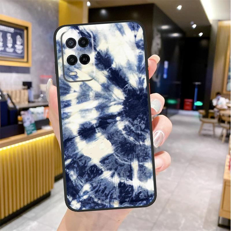 

Shibori indigo Tie Dye Case For Oppo A74 A54 A94 A78 A98 A18 A60 A80 A40 A38 A58 A96 A76 A16 A15 A17 A57 A77 A5 Pro OPPO A79 5G