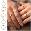 Elegant Adjustable Chain Ring Exquisite Finger Jewelry Fashion Zirconia Chain Rings Daily Wear