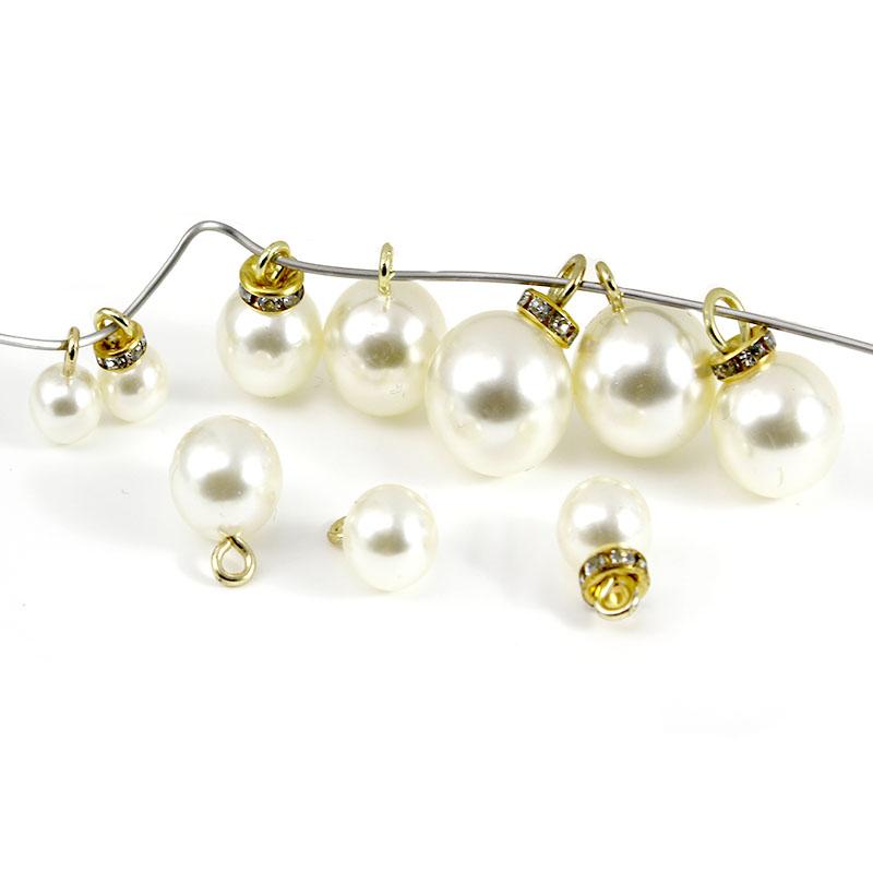 20Pcs 8/10/12/14/16mm Round Imitation Pearl Charm For Jewelry Making Dangle Earrings Pendant DIY Bracelet Accessories Wholesale