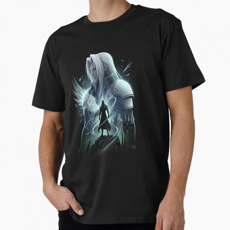 Sephiroth Fallen Angel Final Fantasy Gift T shirt for gamer 100% cotton O-Neck Short Sleeve Gra