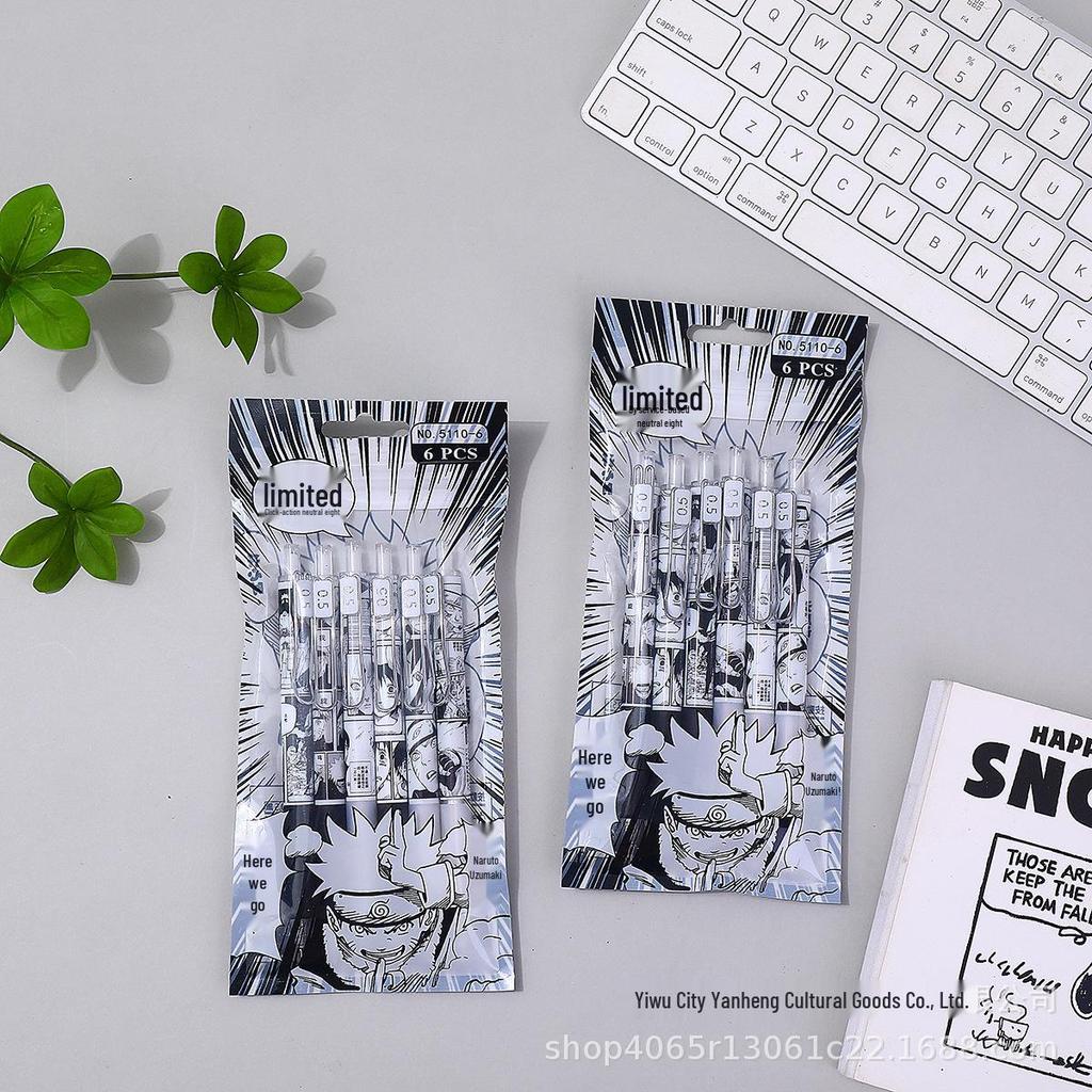 Naruto Steel Clip Click Pen - Anime Student Q&A Exam Pen - High-Quality ST Neutral Writing Pen
