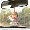 2D Flat Angel Wings Acrylic Ornaments with Golden Rope, Realistic Angle Pendant, Charm Rearview Mirror Hanging Decor,Prety Gifts for Family Friends