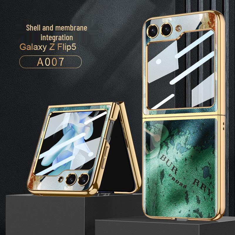 Samsung Galaxy Z Flip 5 Anti-Drop Luxury Glass Case - Full Coverage