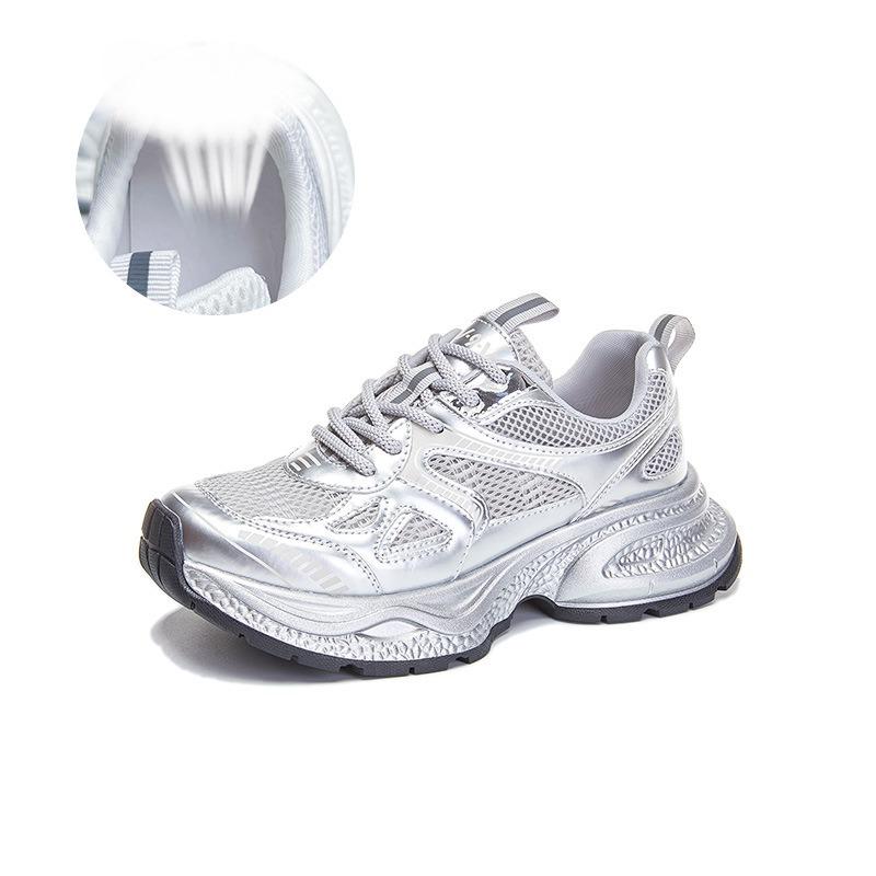 

Pop Shoes Дышащие кроссовки Женская повседневная обувь 40 серебряный