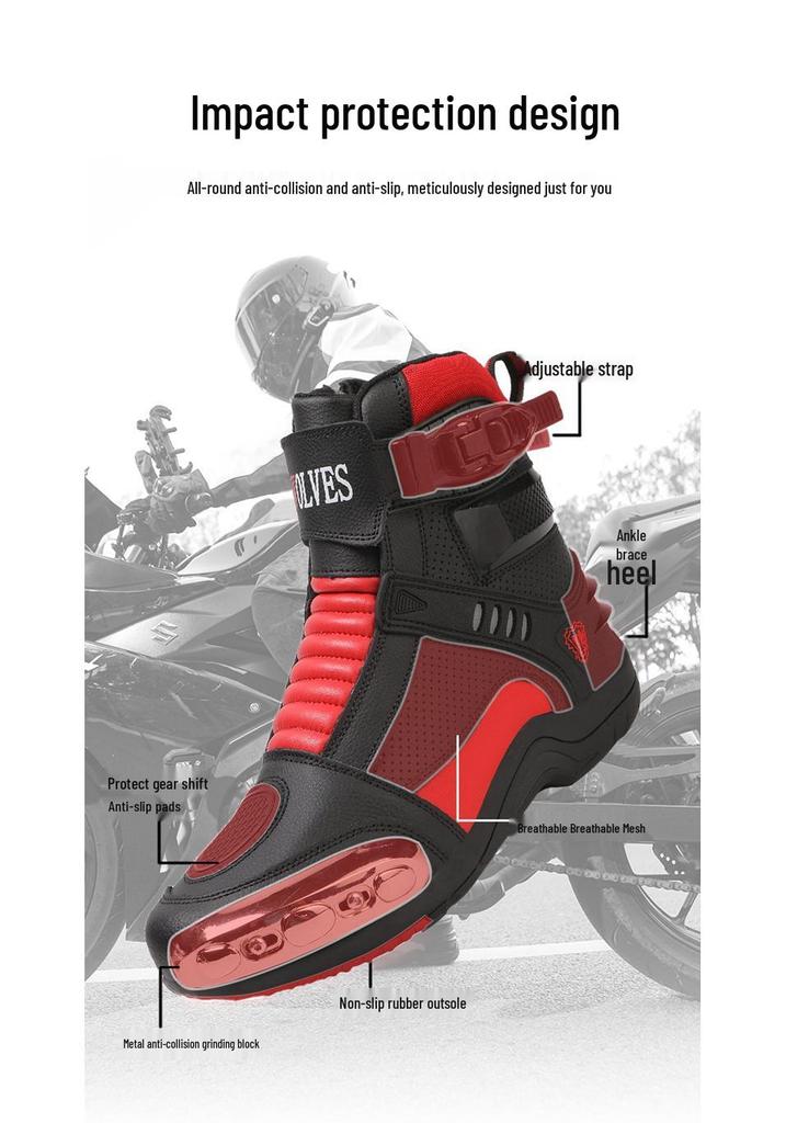 Stivali da Moto da Corsa a Nove Nuclei: Scarpe da equitazione antiscivolo da uomo e da donna per touring e fuoristrada.