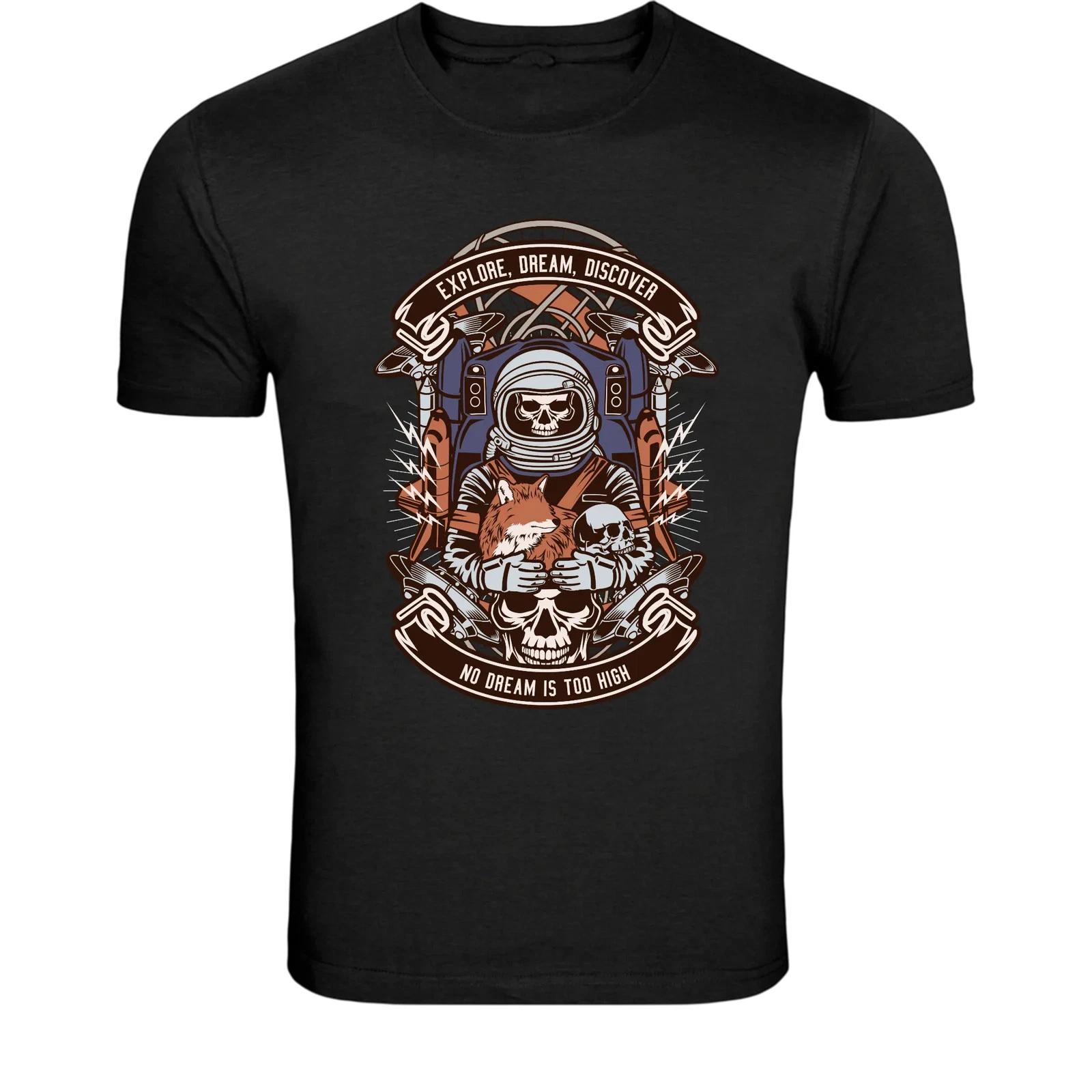 Space Explorer Astronaut Skull T-Shirt - Dream Discover Space S