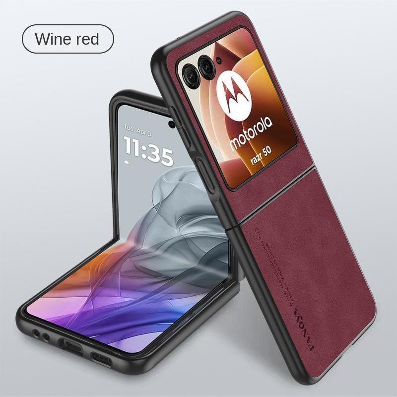 ძვირადღირებული Lambskin PU ტყავის ყდა Motorola Razr 50 Ultra Moto Razr50 50 Ultra Razr 40 2023 დარტყმაგამძლე მყარი პლასტიკური ტელეფონის ქეისი