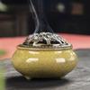 Incense Burner With Lid Hollow Top Censer Holder Heat Resistance Incense Tower Ice Crack Pattern Peaceful Mind Censer Burner