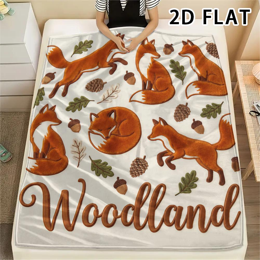 1Pc 2D FLAT Autumn Forest Print Flannel Blanket,High quality Comfortable for All Seasons,Home Decor,Warmth and Comfort,Perfect for Christmas Gifts