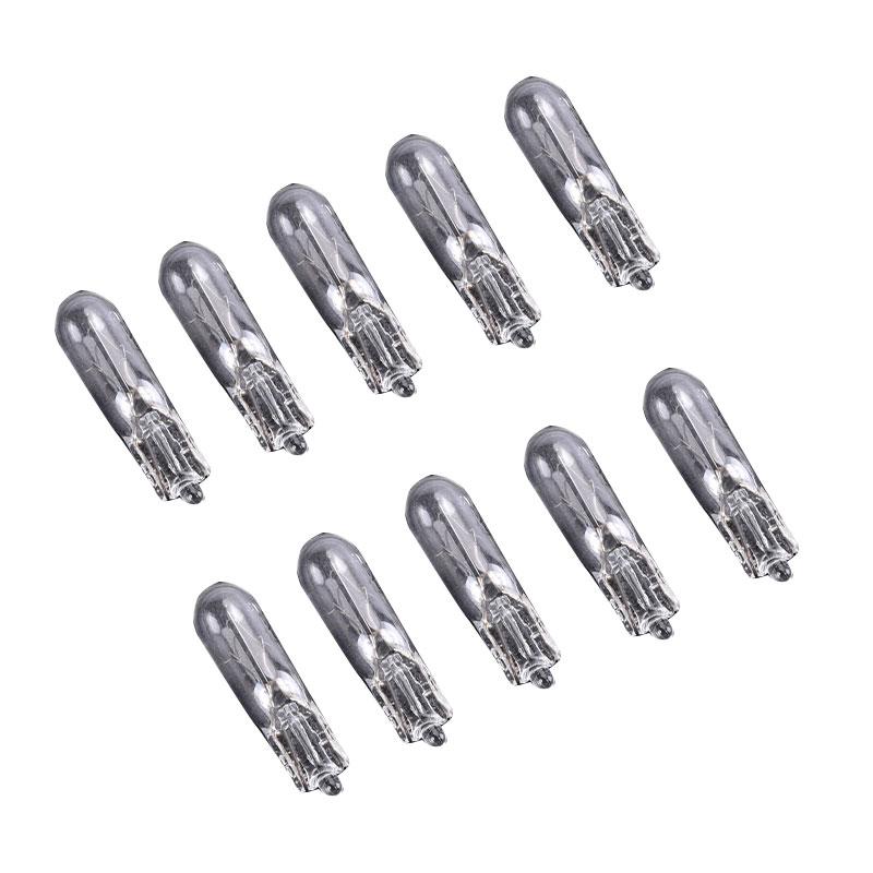 10Pcs Durable Convenient 12V 1.2W T5 Glass Light Bulb Dashboard Instrument Panel Brake Light Bulbs Long Life