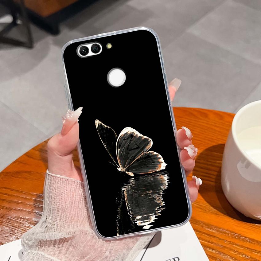 For Huawei Nova 2 2S 3 3e 4 4e 5 5i 7i 6 7 SE Luxury Clear Phone Case Beautiful Butterfly Wing Pattern Soft Silicone Anti Fall Shell For Huawei Casing