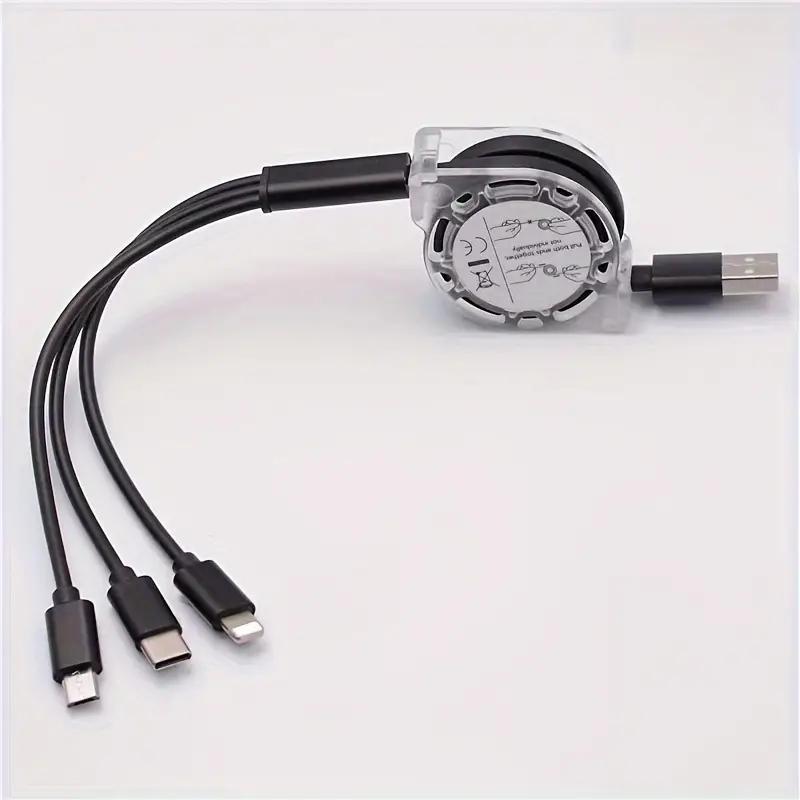 3 In 1 USB Cable For Lightning Type C Micro USB Fast Charging Cable For iPhone Android Phones Quick Charge