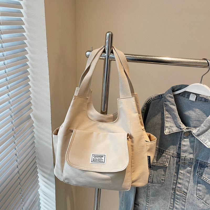Cloth bag women's large-capacity new summer versatile simple shoulder underarm bag college student class tote bag
