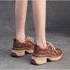 Johnature Casual Thick Heel Lace-up High Heel Pumps Versatile Comfortable And Lightweight Women's Shoes