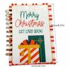 1PC DIY Christmas Gift Card Book with Golden Spiral Binding Gift Card Holder Photo Pages - Durable DIY Scrapbook for Festive