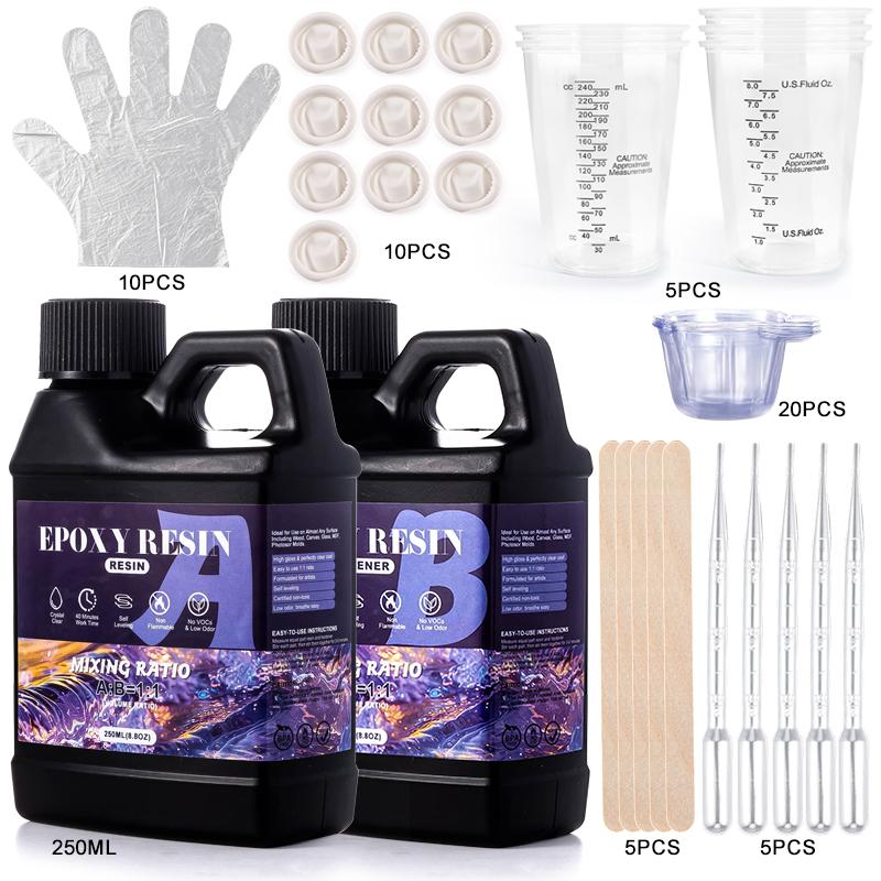 

1:1 Ratio Epoxy Resin Kit Anti-Yellowing Newly Formulated Crystal Clear Epoxy Resin Kit for Casting Molds DIY Jewelry Resin Art