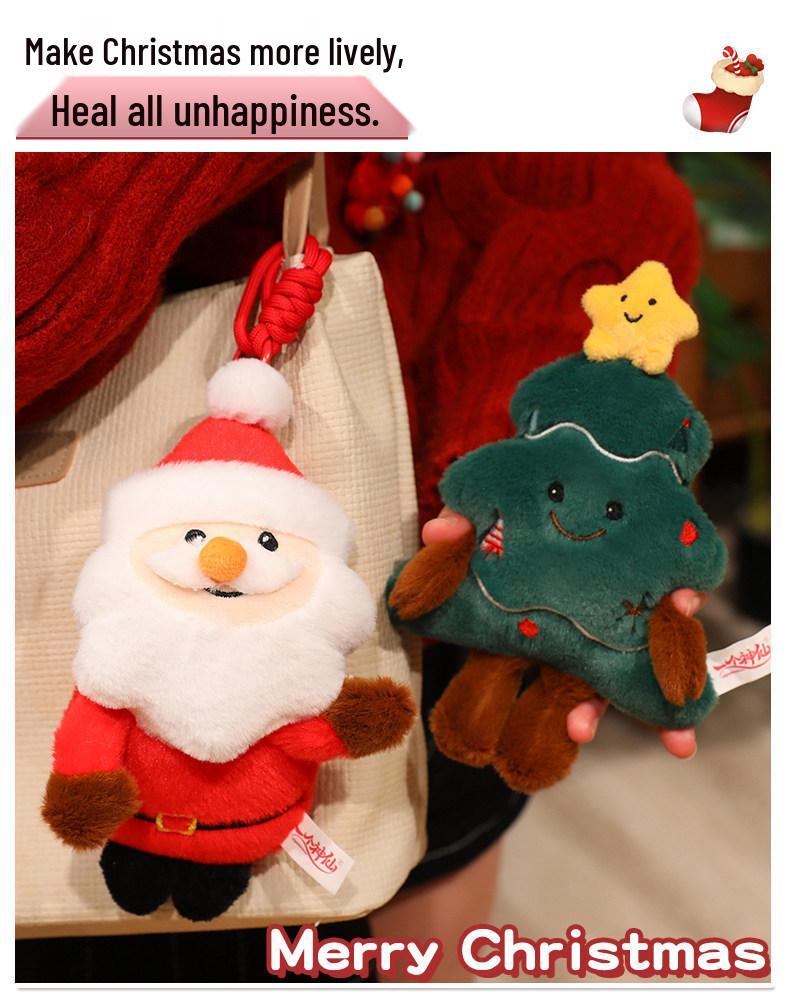 Christmas Plush Dolls: Santa Claus & Gingerbread Man Ornaments for Girls