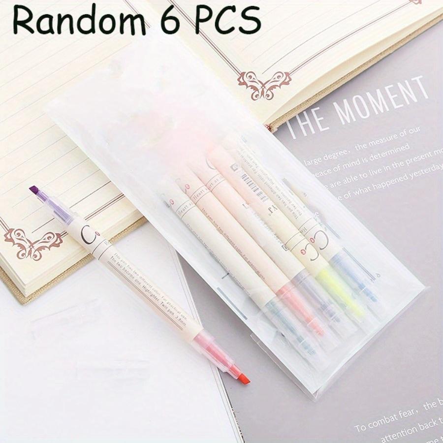 

6/18/30 шт. Двусторонние разноцветные маркеры для воды 12 цветов Флуоресцентный маркер для выделения и рисования линий Студенческий необходимый товар для заметок Снова в школу 1 Bag(6 PCS)