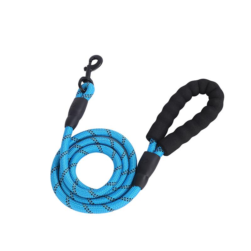 5FT Strong Heavy Duty Reflective Leather Rope Dog Training Leash Comfortable Padded Handle Scarf Solid Walk Dog Christmas (Blue,4ft(1.2m)*12mm) синий