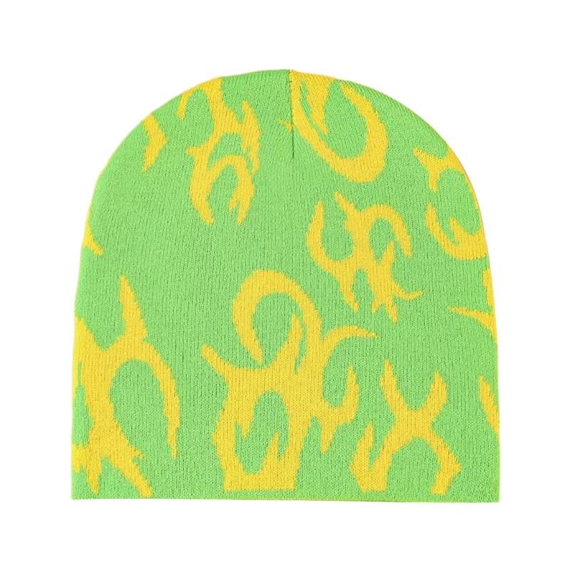 

Adult Teens Christmas Jacquard Knitted Hat Winter Warmer Cycling Windproof Hat фарби люмінесцентні зелений колір