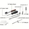 46-piece 1/4 Inch Drive Socket And Ratchet Wrench Set With Extension Bar Used For Car Motorcycle Maintenance And Household Use