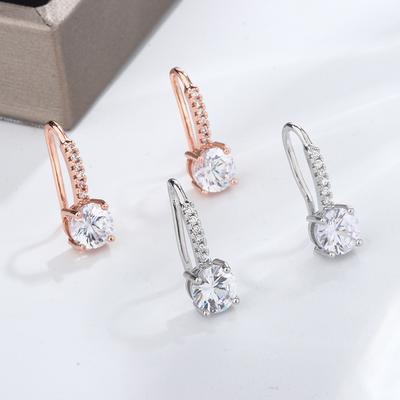 Square Small Ear Buckle Super Flash Trendy For Women For Ladies Zircon Stone Earrings Round EarringsSmall Jewelry
