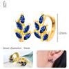 925 Silver Ear Buckles Fashion Hoop Earrings Dark Blue Crystal Pendant Gold Earrings High Women's Jewelry Luxury Gifts