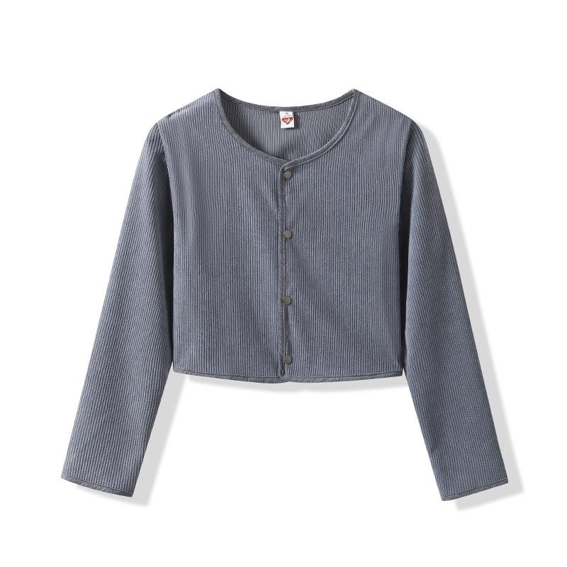 

Женский короткий новый жилет с длинными рукавами и воротником-стойкой, универсальный, свободный, из вельвета, мать-девочка M