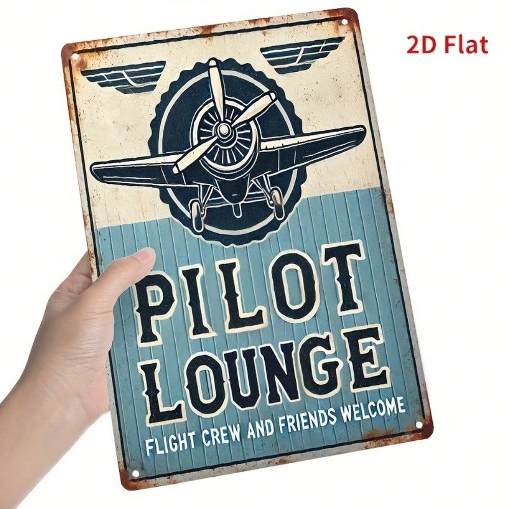 Vintage Aviation Metal Tin Sign Pilot Wall Decor Rustic Home Art 8x12 Inch
