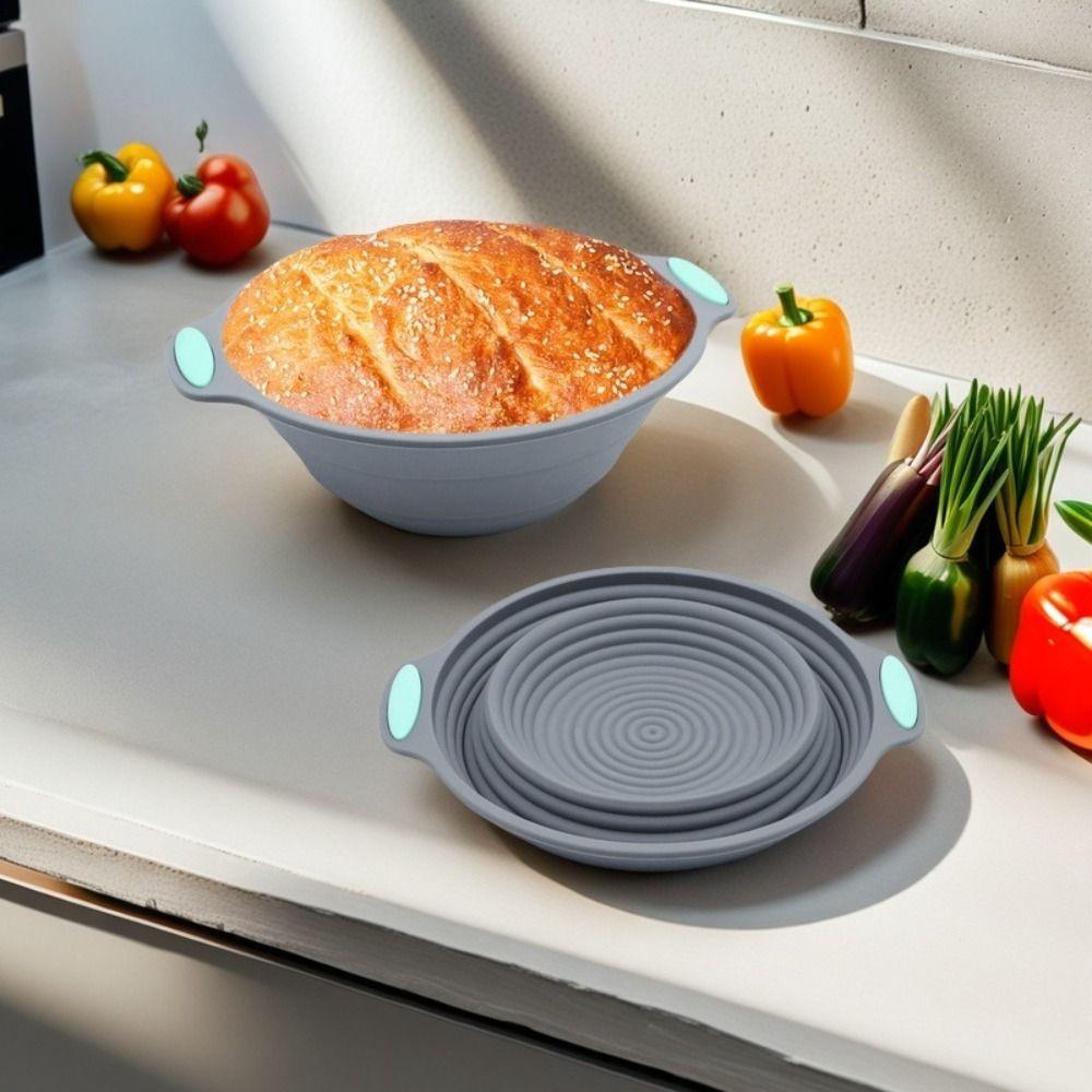 Foldable Bread Proofing Baskets Silicone Fermentation Container  Baking Tool Supplies