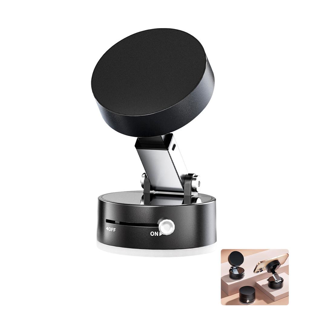 Portable 360° Rotatable Vacuum Suction Cup Mobile Phone Holder Magnetic Double-sided Car Phone Holder Mini Vehicle Accessories