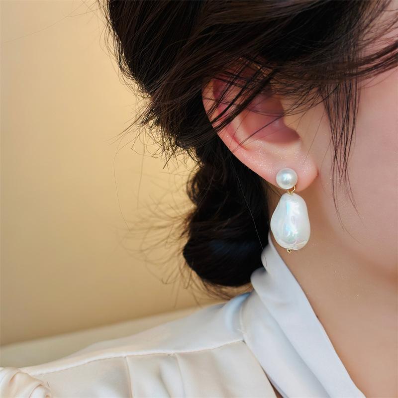 Einfache unregelmäßige Imitation Barockperlen Ohrringe für Damen Mode Individualität Tägliches Accessoire Party Geburtstagsgeschenke
