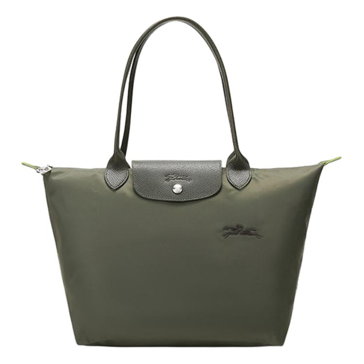 Longchamp Le Pliage Green 28 Long Handle Eco-Friendly Canvas Dumpling Shoulder Tote Bag Medium Women Bags Forest-Green 2605919479