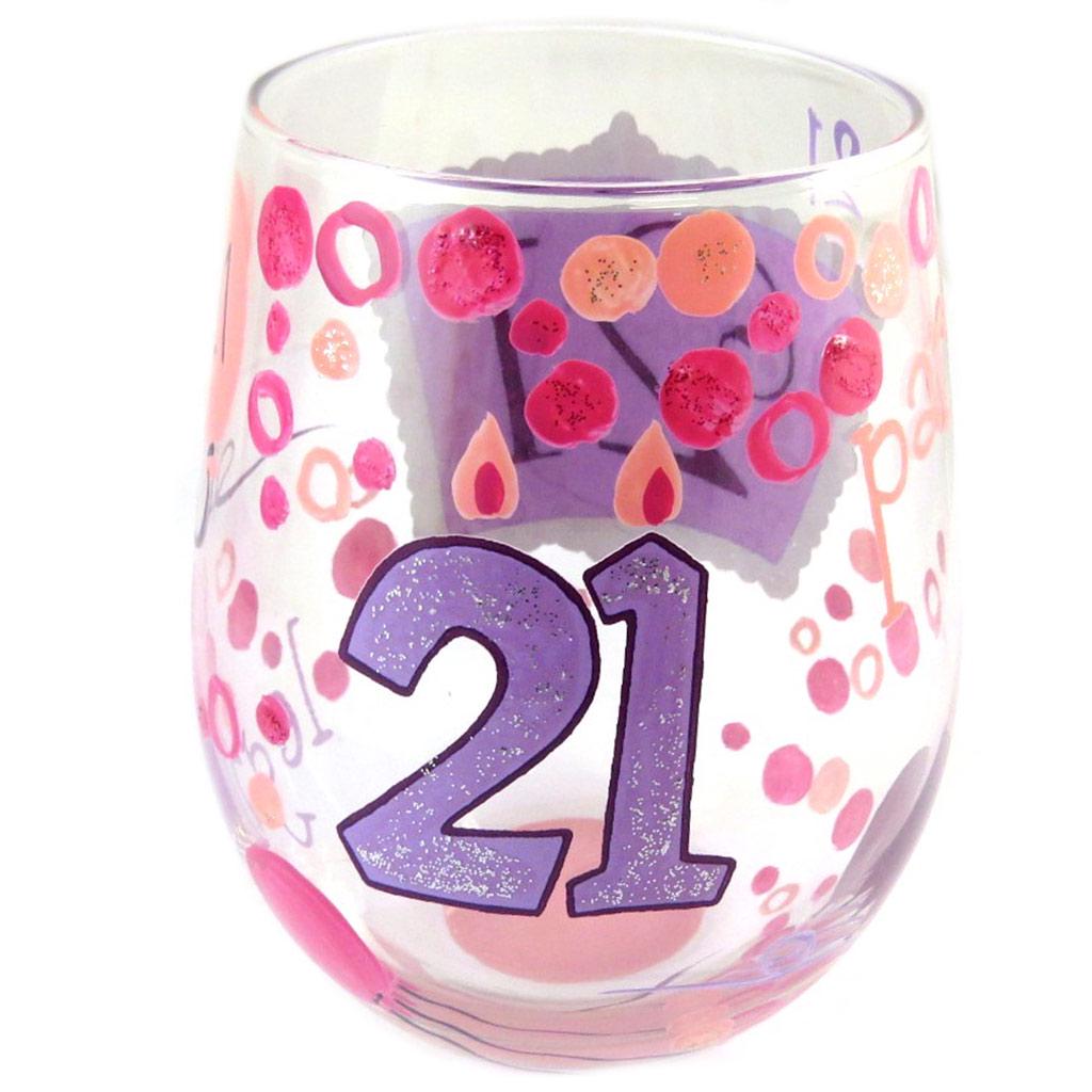 Les Trésors De Lily [P1363] - Designer-Weinglas '21' rosa (Stielloses Weinglas) - 10 cm