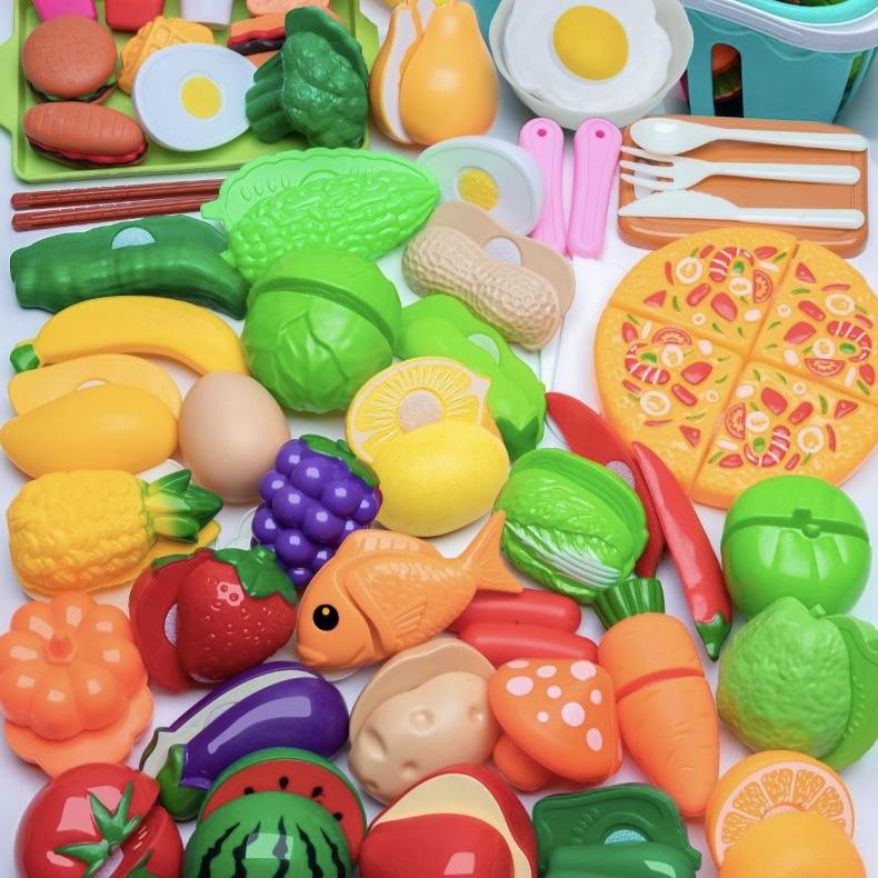 Sada hracích potravin na krájení pro batolata, Hračky na vaření pro kluky a holky, Dětská sada simulovaných kuchyňských potřeb