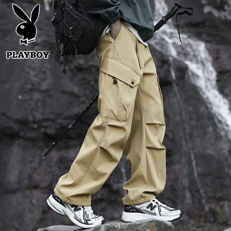 PLAYBOY Men's Autumn Straight-Leg Cargo Pants