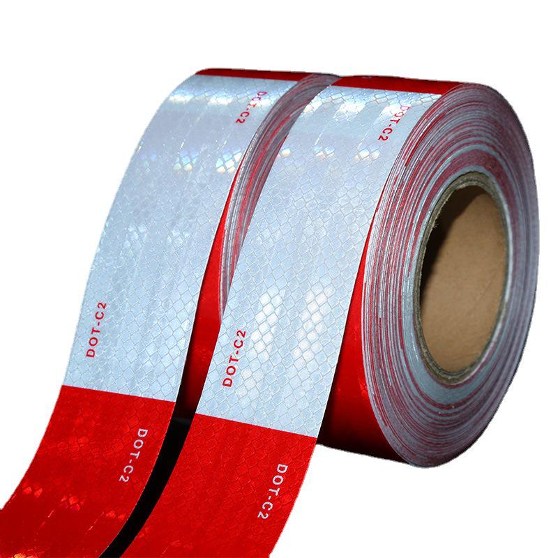 DOT-C2 European Standard Red/White Reflective Sticker for Trucks and Vehicles - Warning Film PET