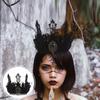 Party Costumes Women Crown Tiara Gothic Style Halloween Headpiece Red Rose Headband  Masquerade