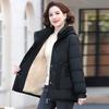 In the Elderly Mother Autumn and Winter Cotton-padded Clothes Loose Foreign Jacket Velvet Cotton-padded Clothes Women Thickened Velvet Warm Cotton-pad